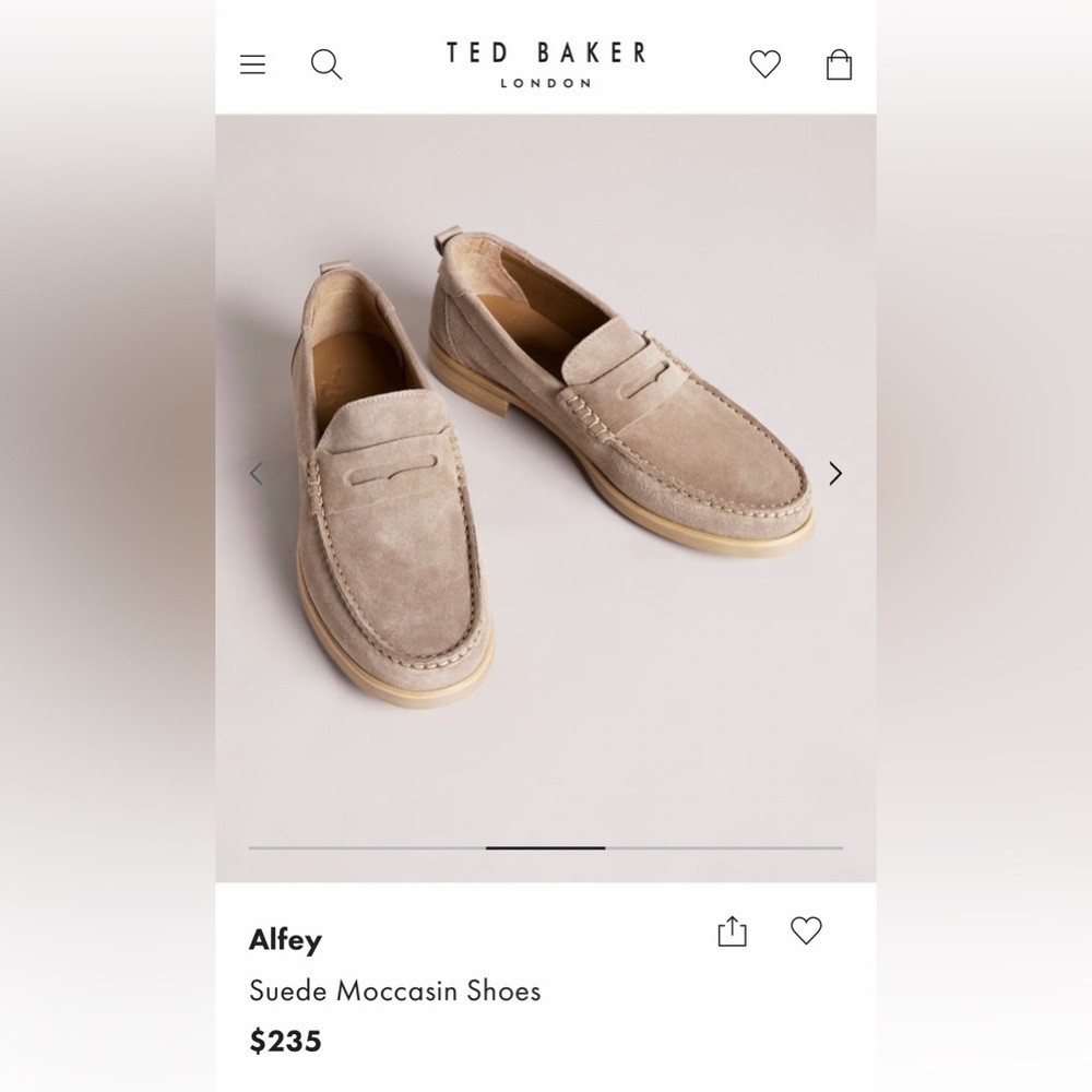 Ted Baker Alfey Suede Loafer / Slip on / Moccasins sz 42